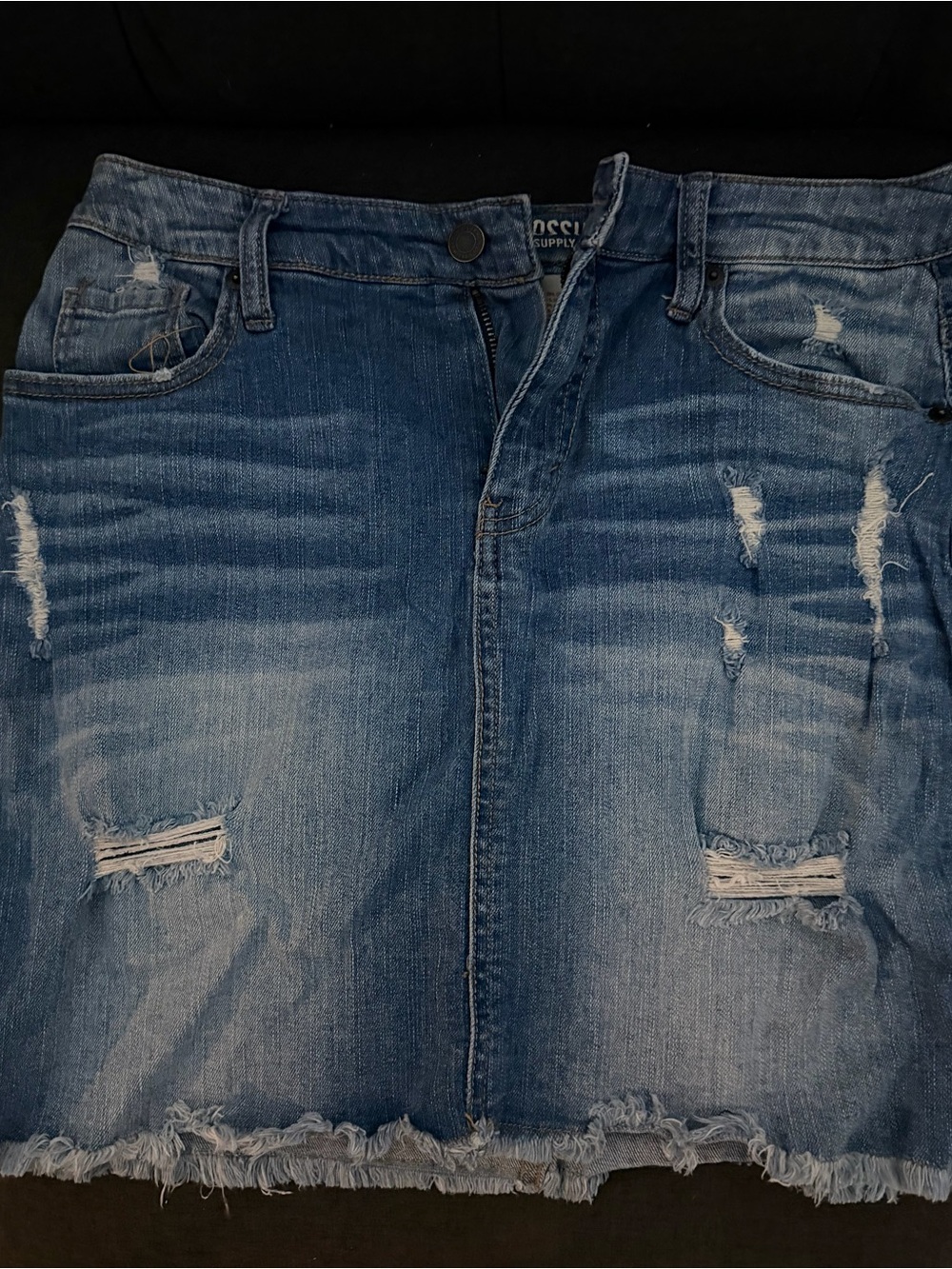 Mossimo Supply Co. Distressed Light Blue Mini Skirt